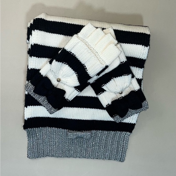 kate spade Accessories - Kate Spade Stripe Knit Scarf with matching gloves